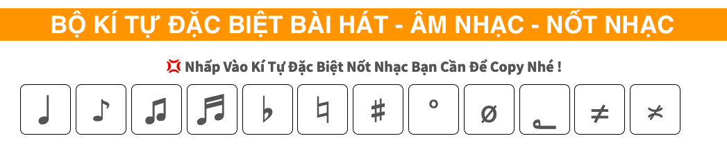 Danh sách kí tự đặc biệt nốt nhạc